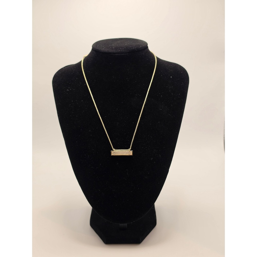 Kendra‎ Scott Jack Gold Bar Pendant Necklace Iridescent Drusy Adjustable